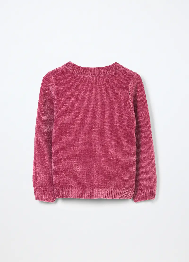 Felpa In Ciniglia Con Paillettes Bambina, Rosa scuro miniatura 2