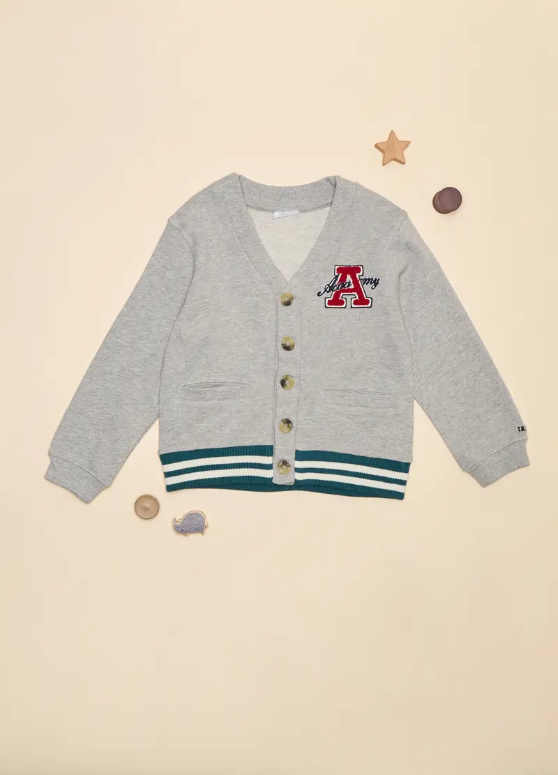 Felpa In Cotone, Bambino, Grigio chiaro melange