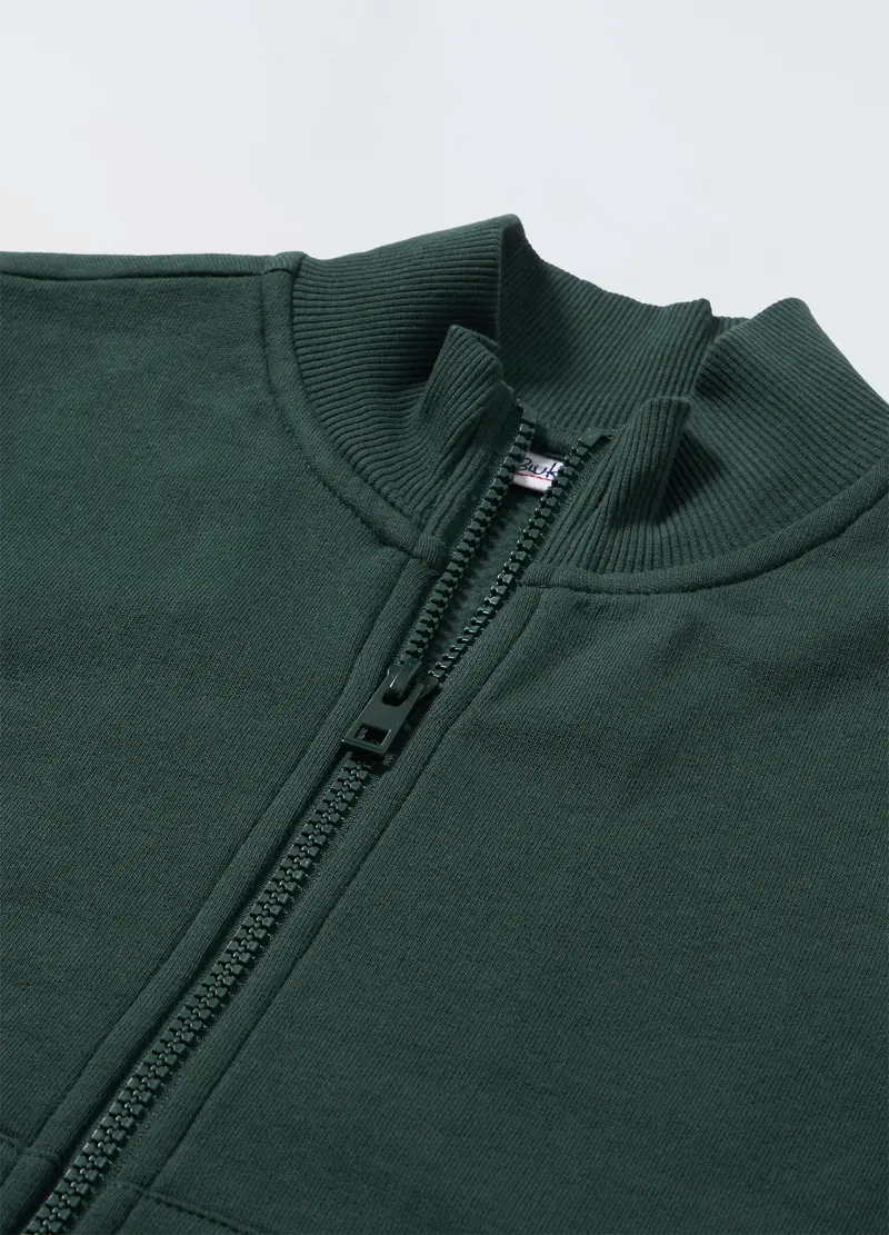 Felpa In Cotone Bambino, Verde scuro miniatura 2