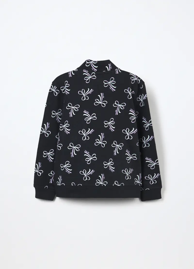 Felpa In Cotone Fleece Bambina, Blu scuro miniatura 2