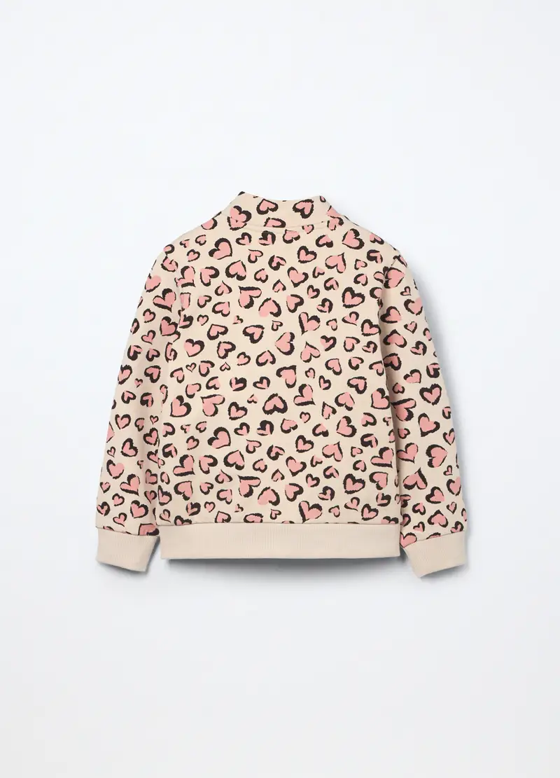 Felpa In French Terry Di Cotone Stretch Bambina, Beige chiaro miniatura 2