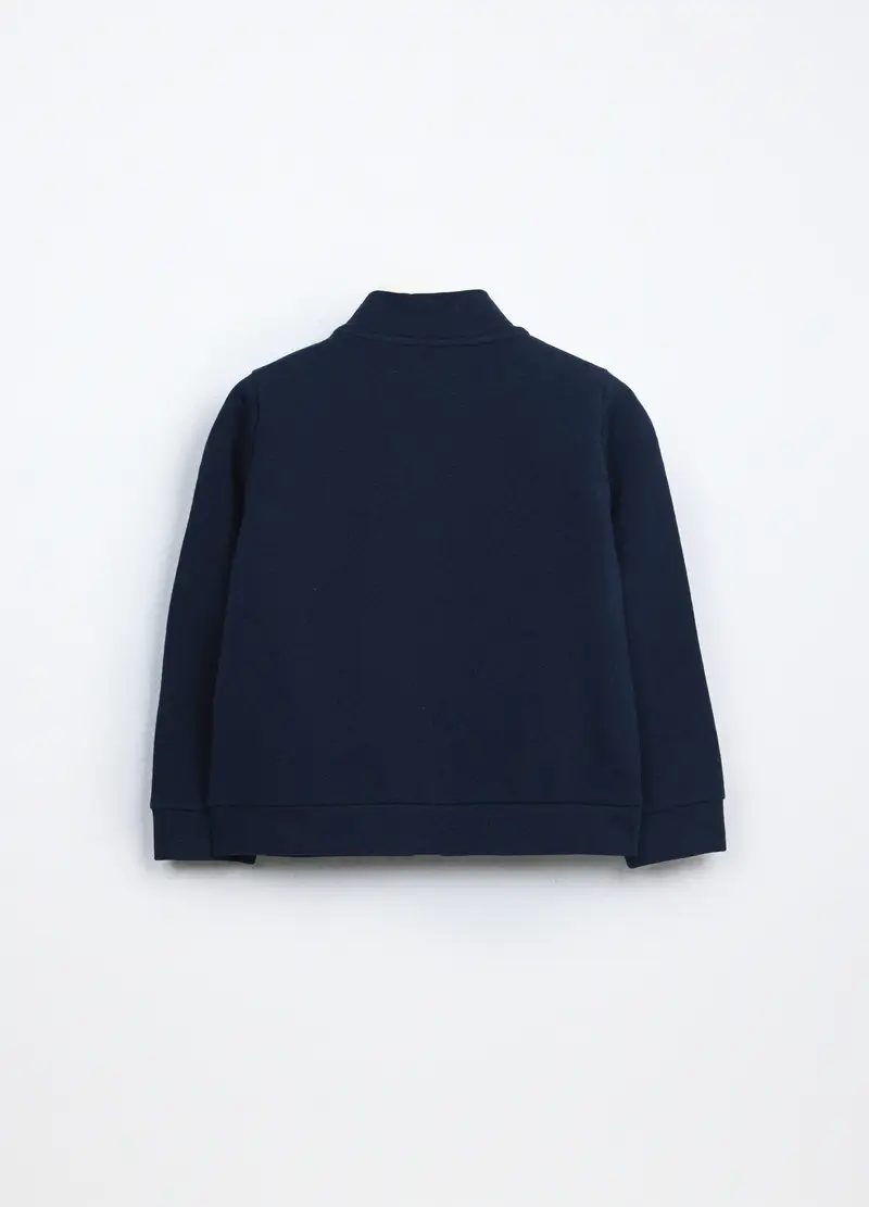 Felpa In French Terry Di Cotone Stretch Bambina, Blu scuro miniatura 2