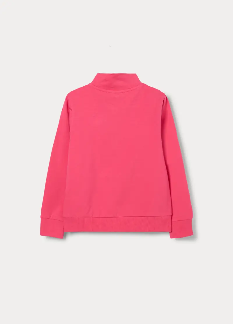 Felpa In French Terry Di Cotone Stretch Bambina, Rosa pastello miniatura 2