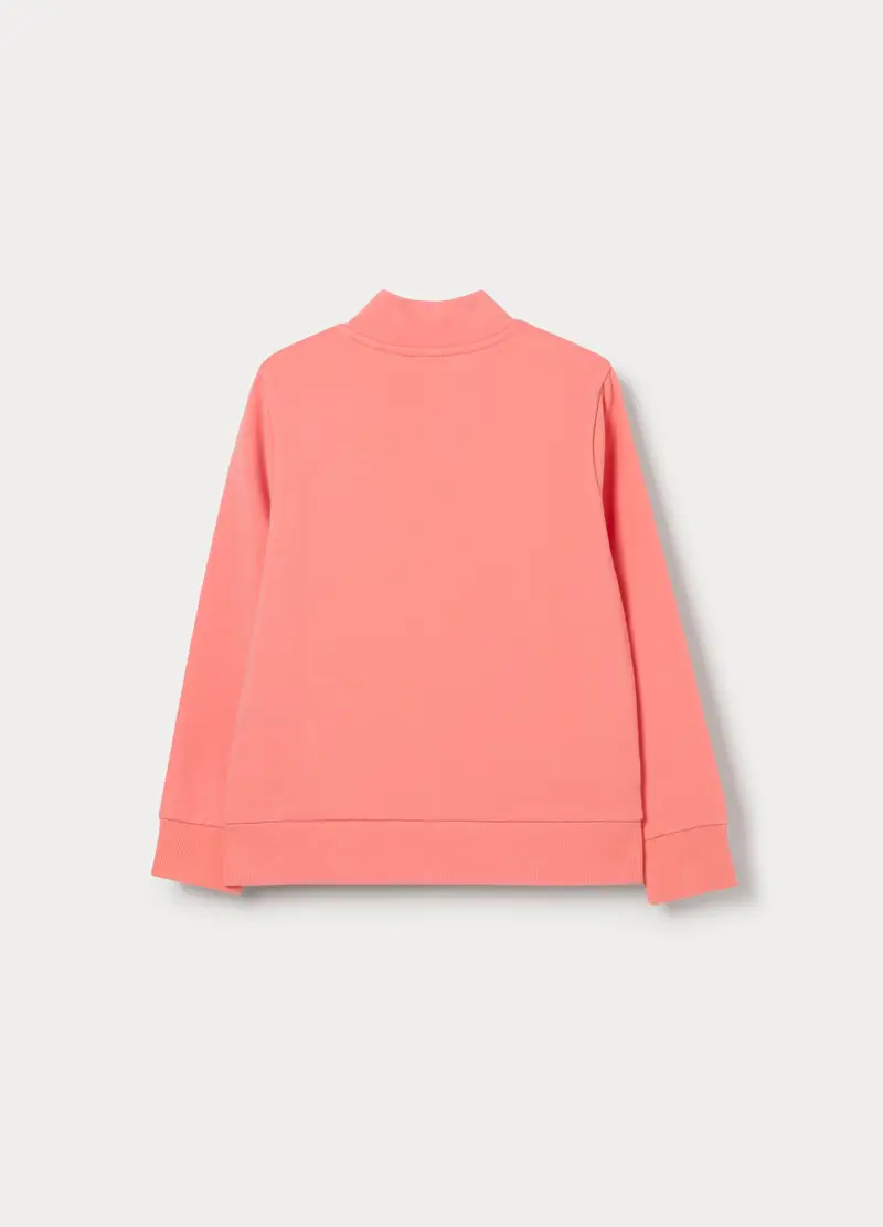 Felpa In French Terry Di Cotone Stretch Bambina, Rosa salmone miniatura 2