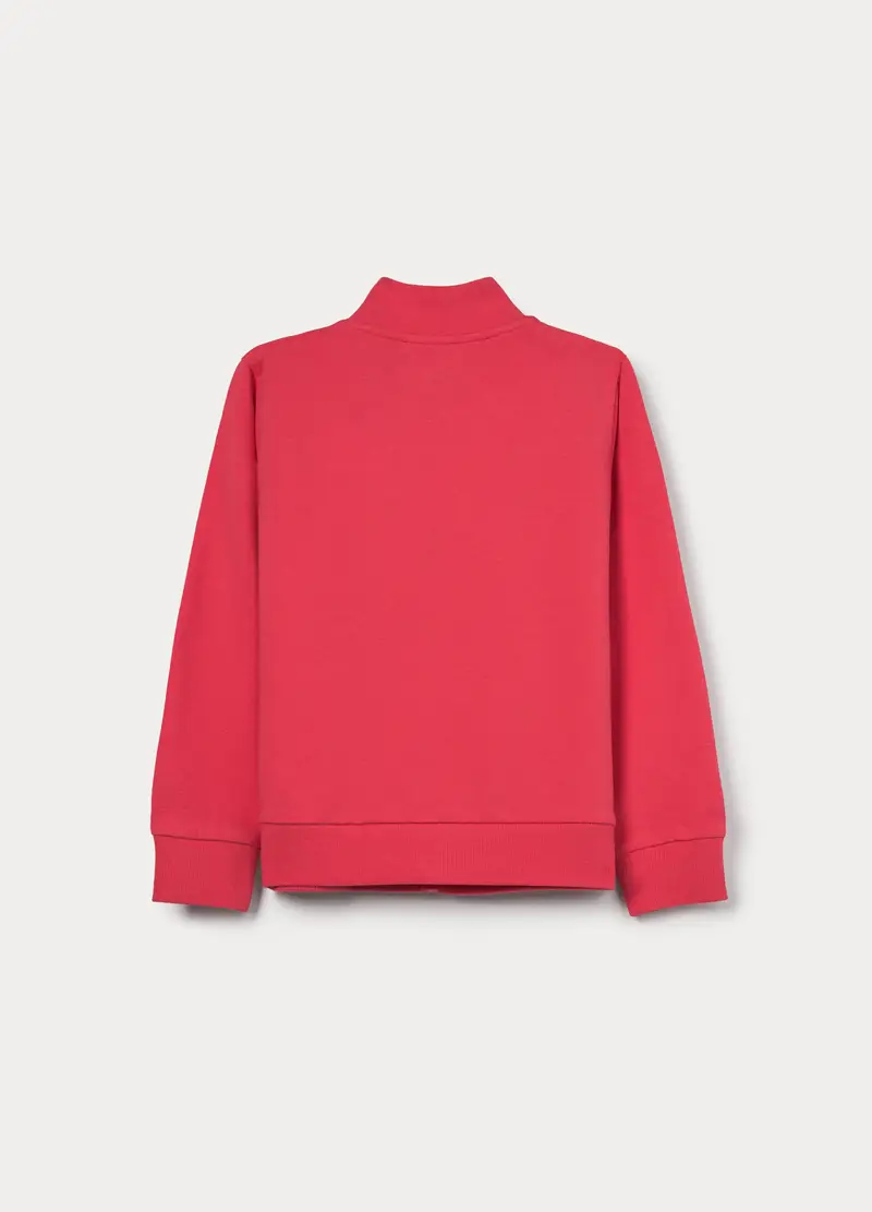 Felpa In French Terry Di Cotone Stretch Bambina, Rosa scuro miniatura 2