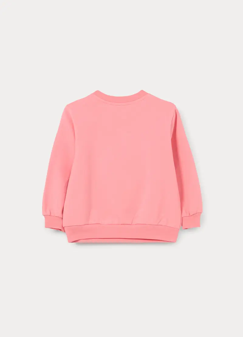 Felpa In French Terry Di Cotone Stretch Bimba, Bambina, Rosa pastello miniatura 2