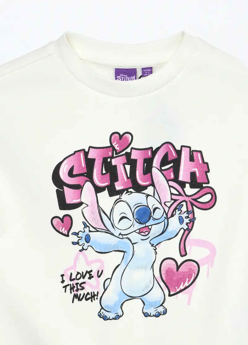 Blukids, Felpa In French Terry Di Misto Cotone Bambina, Bianco gesso, Taglia: 4-5 miniatura 2