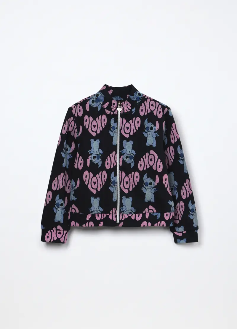 Blukids, Felpa In French Terry Di Misto Cotone Bambina, Nero stampa 1, Taglia: 4-5