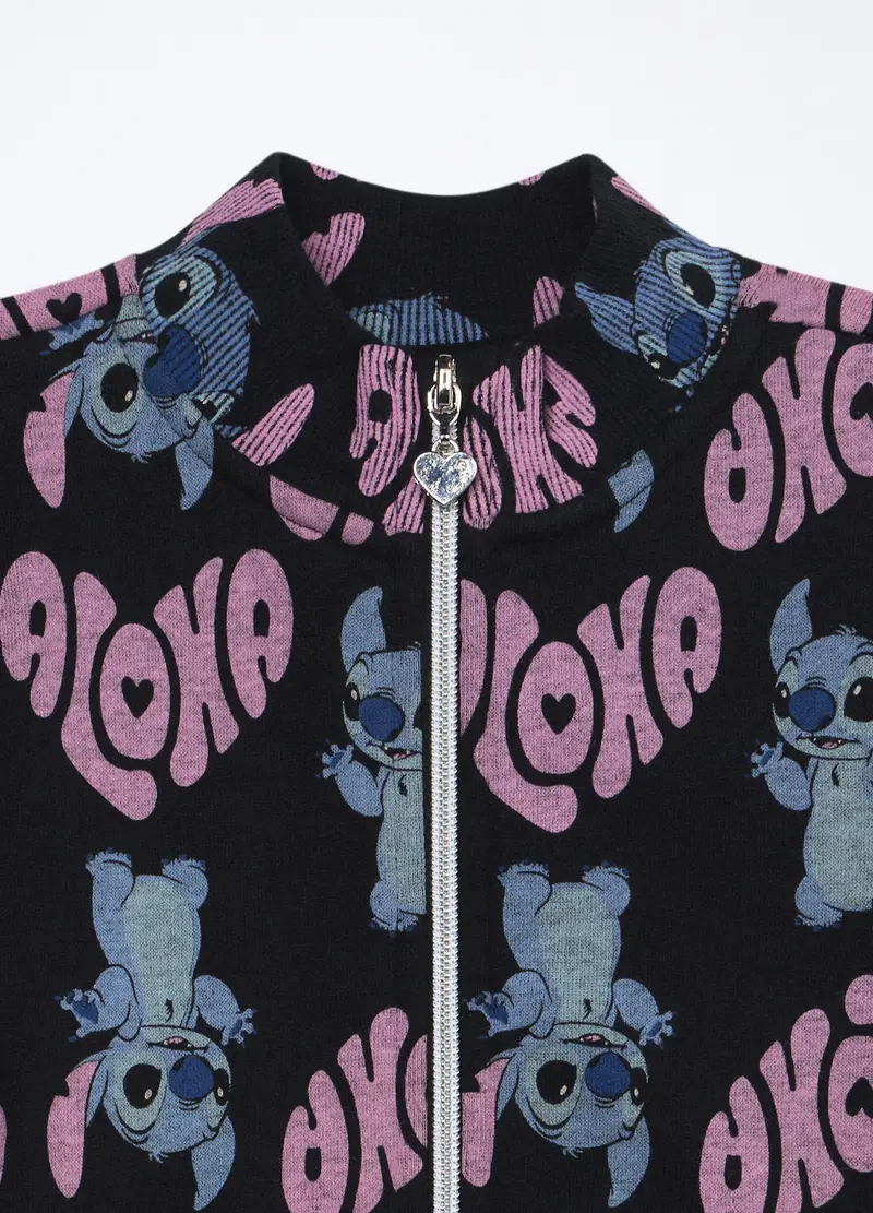 Blukids, Felpa In French Terry Di Misto Cotone Bambina, Nero stampa 1, Taglia: 4-5 miniatura 2