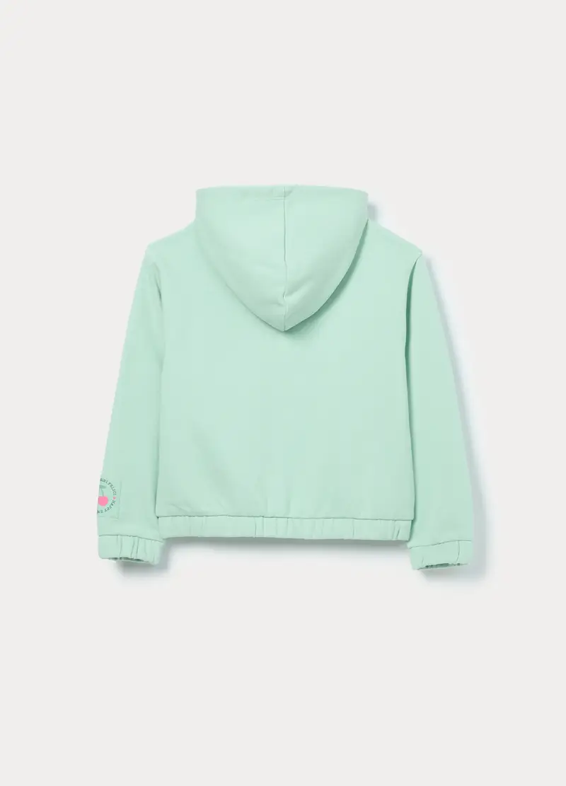 Felpa In French Terry Di Misto Cotone Bambina, Verde acqua miniatura 2