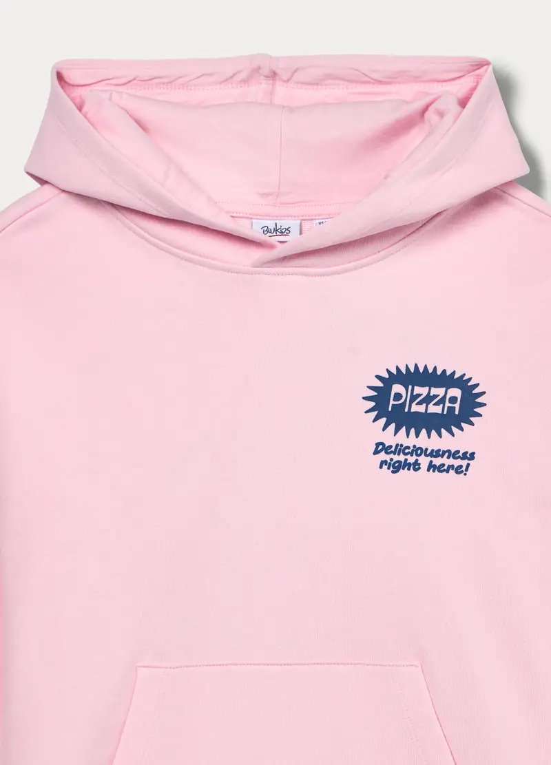 , Felpa In French Terry Di Misto Cotone Ragazza, Bambina, Rosa pastello miniatura 3