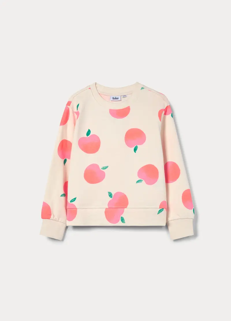 Felpa In French Terry Di Puro Cotone Bambina, Arancione chiaro