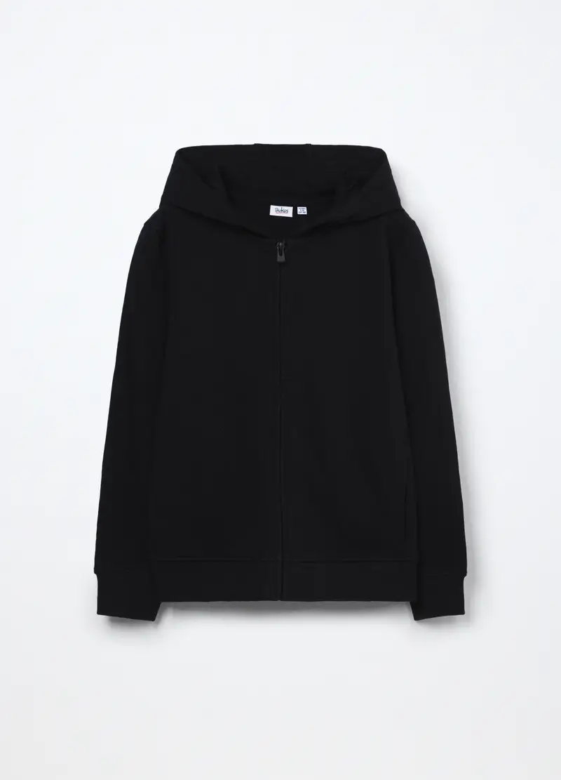 Blukids, Felpa In French Terry Di Puro Cotone Bambina, Nero, Taglia: 4-5