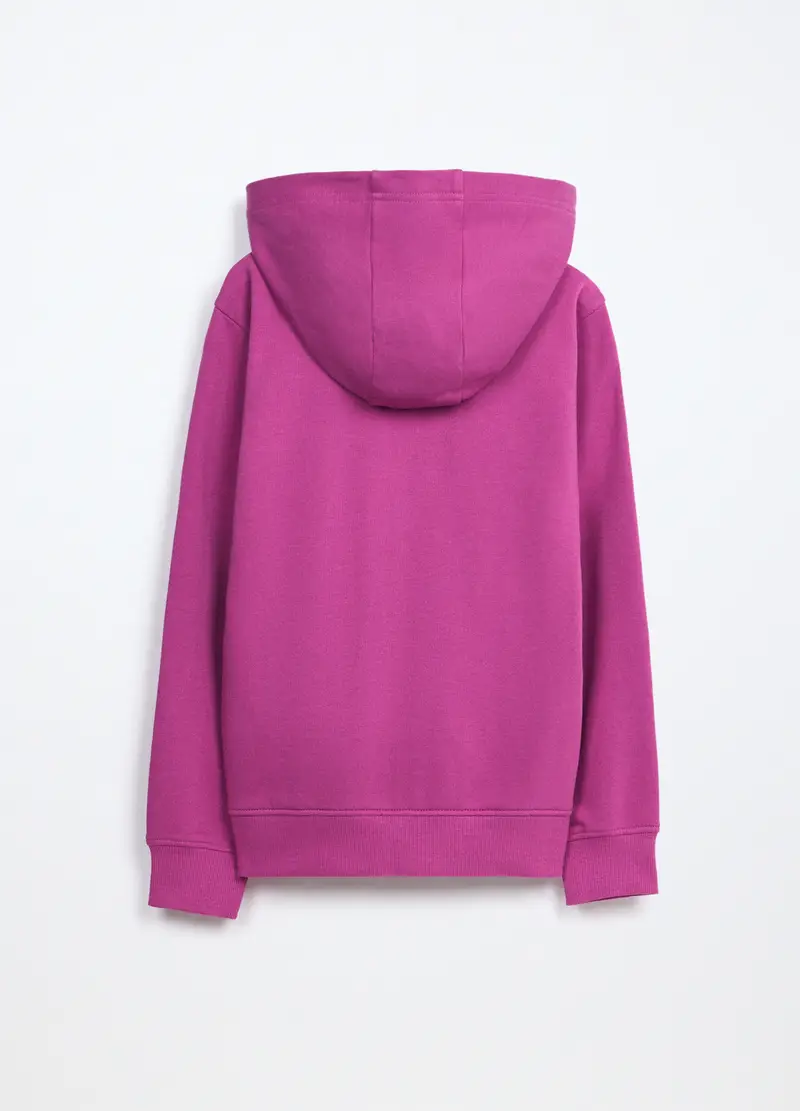 Felpa In French Terry Di Puro Cotone Bambina, Rosa ciclamino miniatura 2