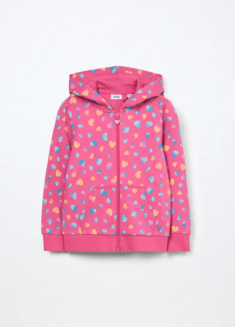 Blukids, Felpa In French Terry Di Puro Cotone Bambina, Rosa fuxia, Taglia: 3-4