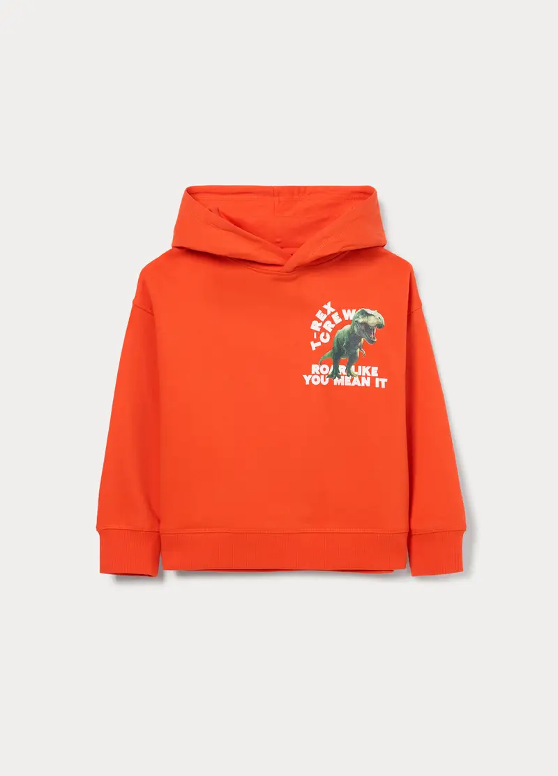 Felpa In French Terry Di Puro Cotone Bambino, Arancione scuro