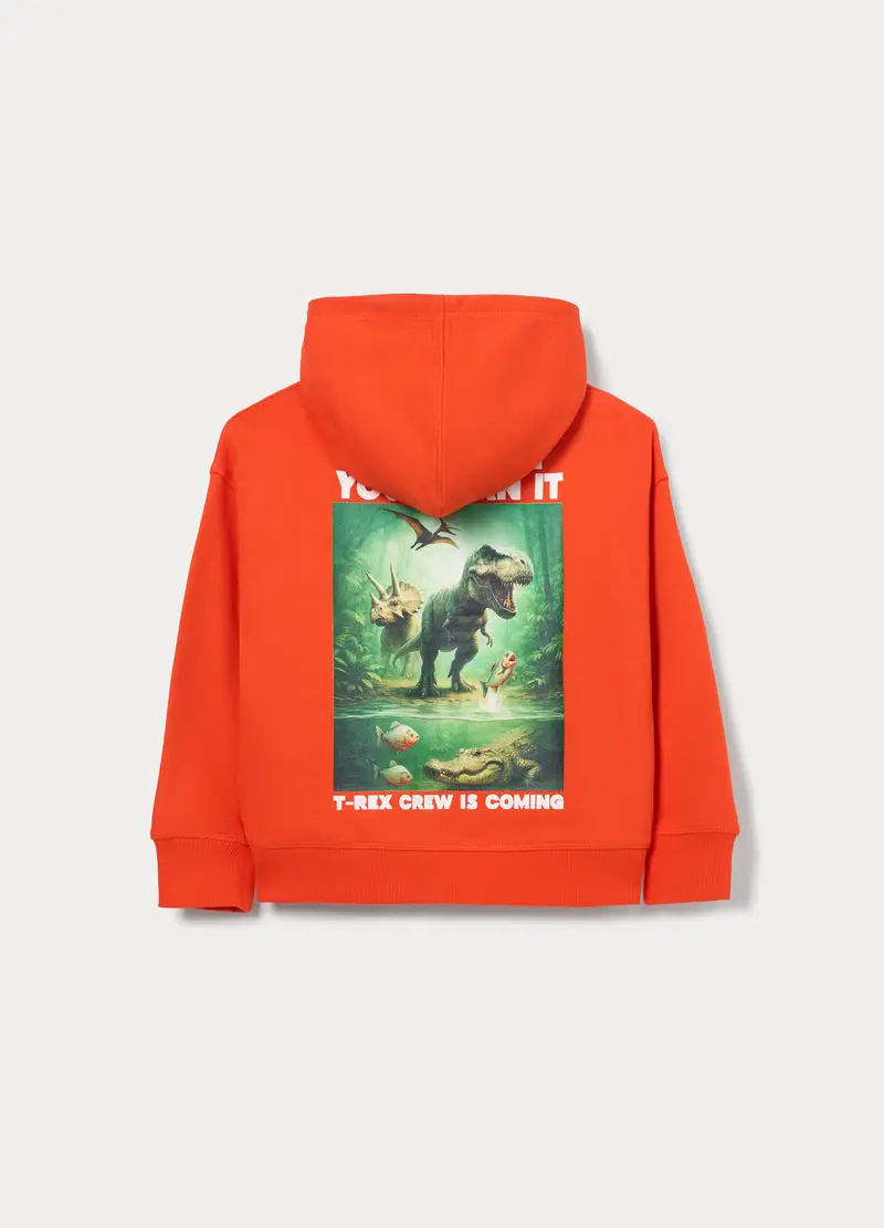 Felpa In French Terry Di Puro Cotone Bambino, Arancione scuro miniatura 2