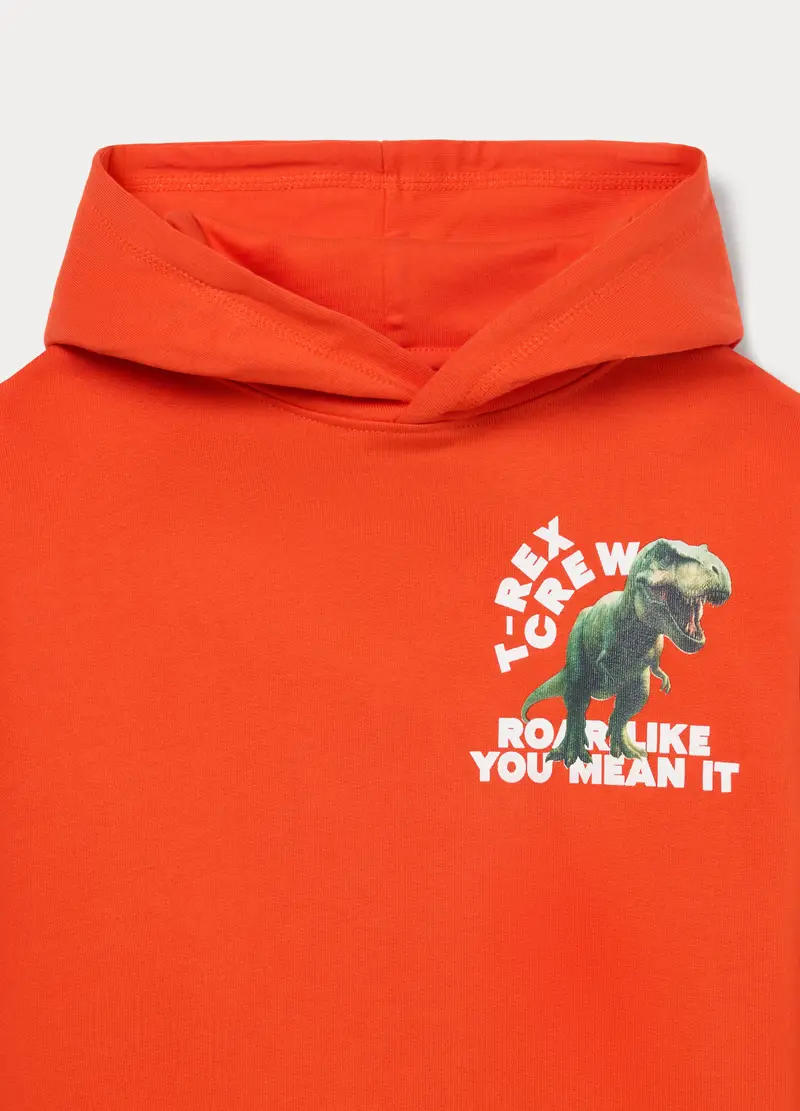 Felpa In French Terry Di Puro Cotone Bambino, Arancione scuro miniatura 3