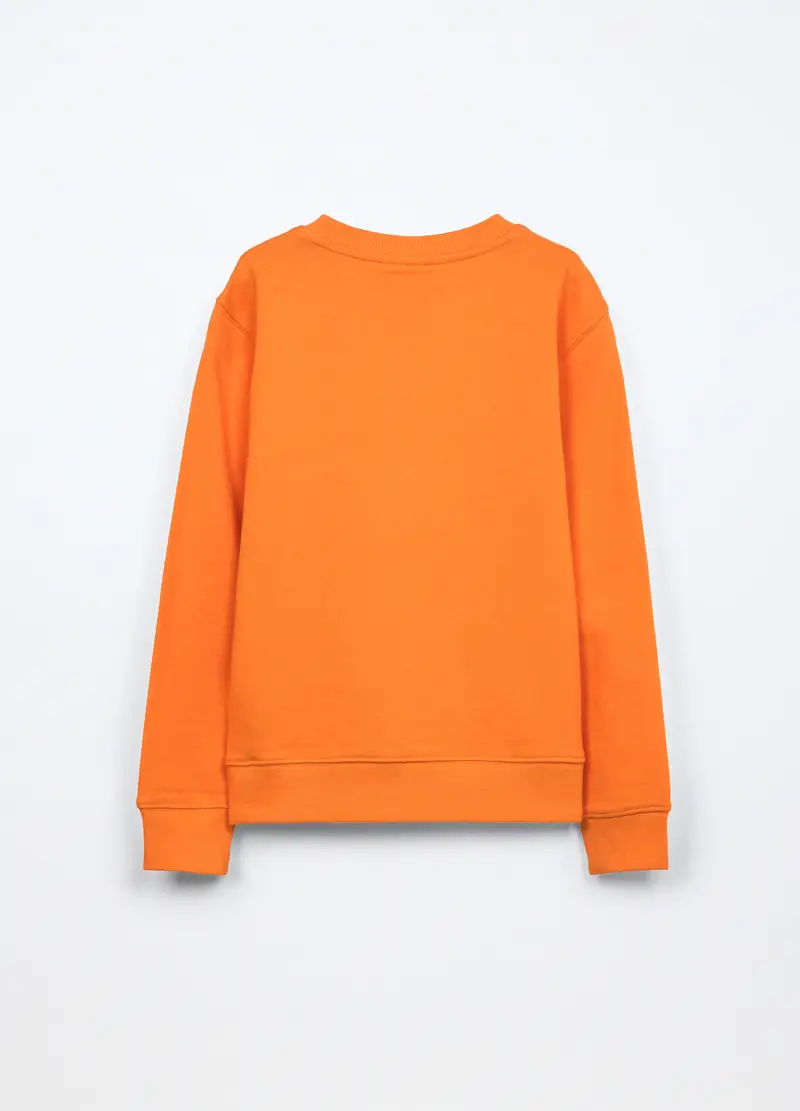 Felpa In French Terry Di Puro Cotone Bambino, Arancione tangerine miniatura 2