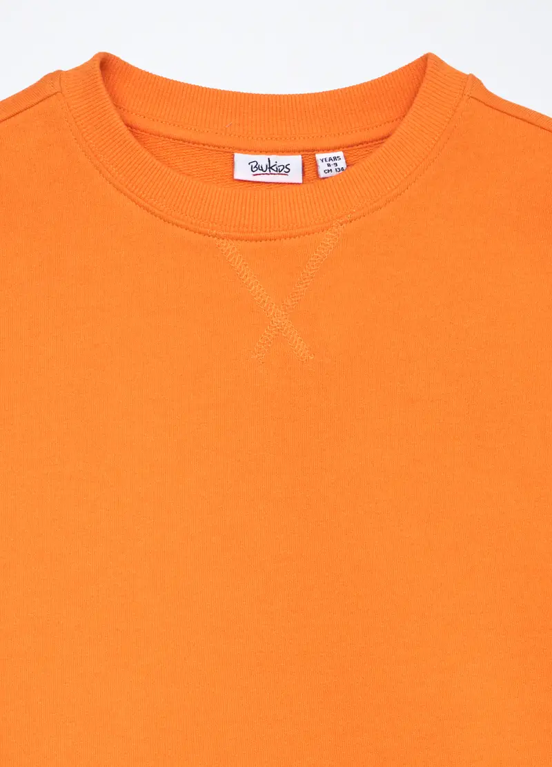 Felpa In French Terry Di Puro Cotone Bambino, Arancione tangerine miniatura 3