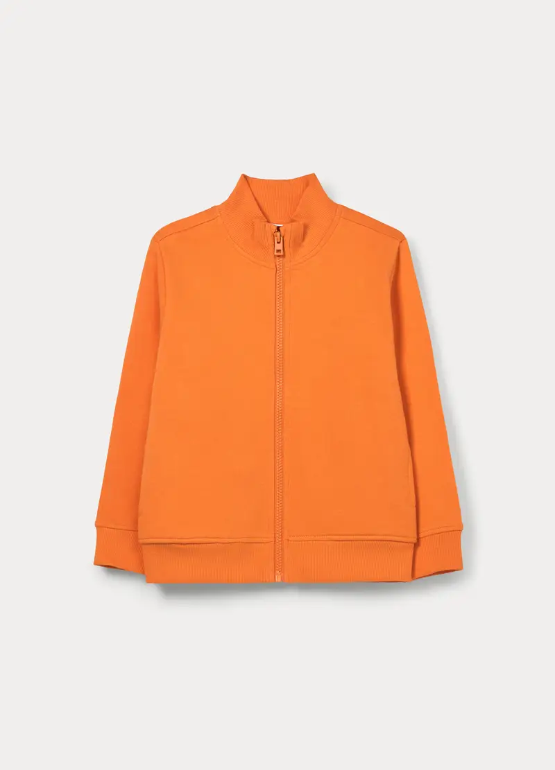 Felpa In French Terry Di Puro Cotone Bambino, Arancione tangerine