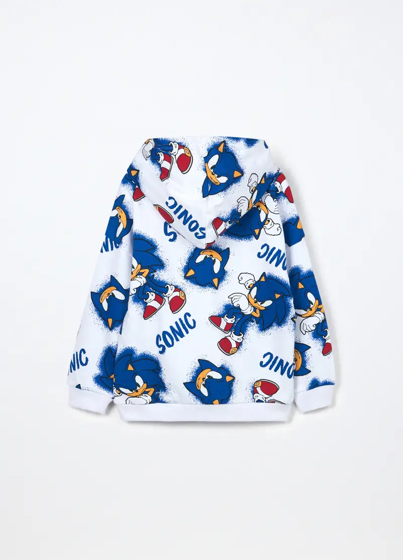 Felpa In French Terry Di Puro Cotone Bambino, Bianco miniatura 2