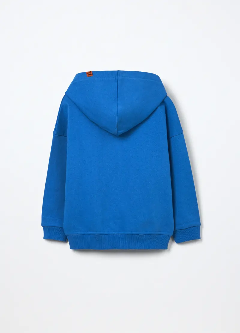 Felpa In French Terry Di Puro Cotone Bambino, Blu elettrico miniatura 2