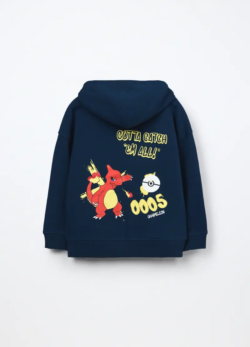 Felpa In French Terry Di Puro Cotone Bambino, Blu scuro miniatura 2