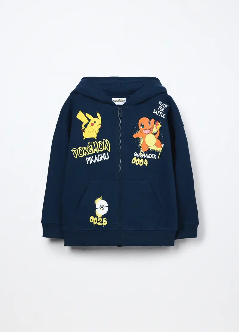 Felpa In French Terry Di Puro Cotone Bambino, Blu scuro