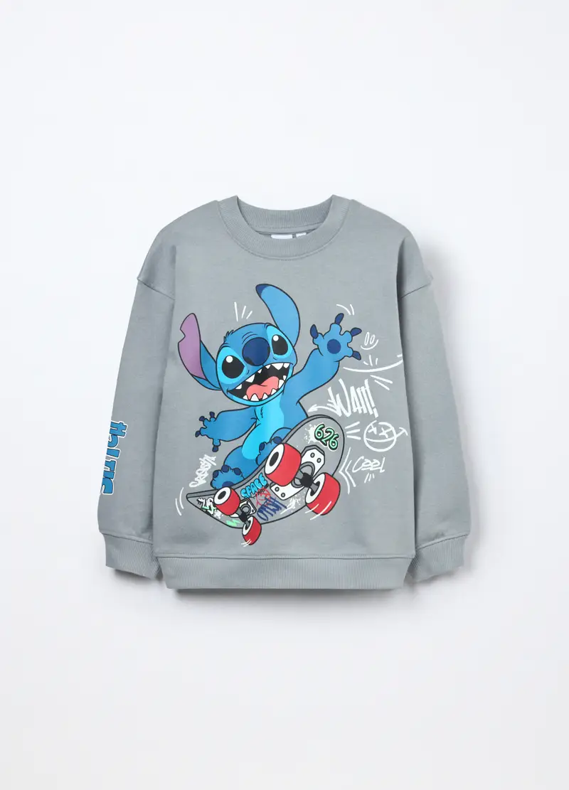 Blukids, Felpa In French Terry Di Puro Cotone Bambino, Grigio chiaro, Taglia: 3-4