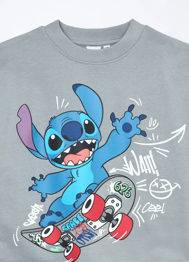 Blukids, Felpa In French Terry Di Puro Cotone Bambino, Grigio chiaro, Taglia: 3-4 miniatura 2