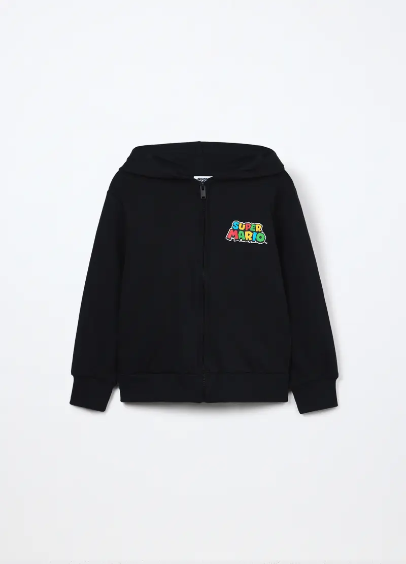 Felpa In French Terry Di Puro Cotone Bambino, Nero