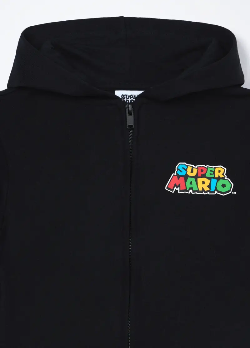 Felpa In French Terry Di Puro Cotone Bambino, Nero miniatura 3