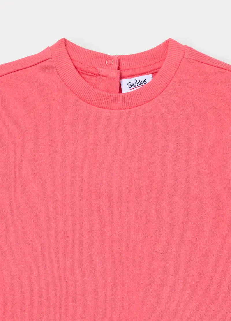 Felpa In French Terry Di Puro Cotone Bimba, Bambina, Rosa corallo miniatura 3