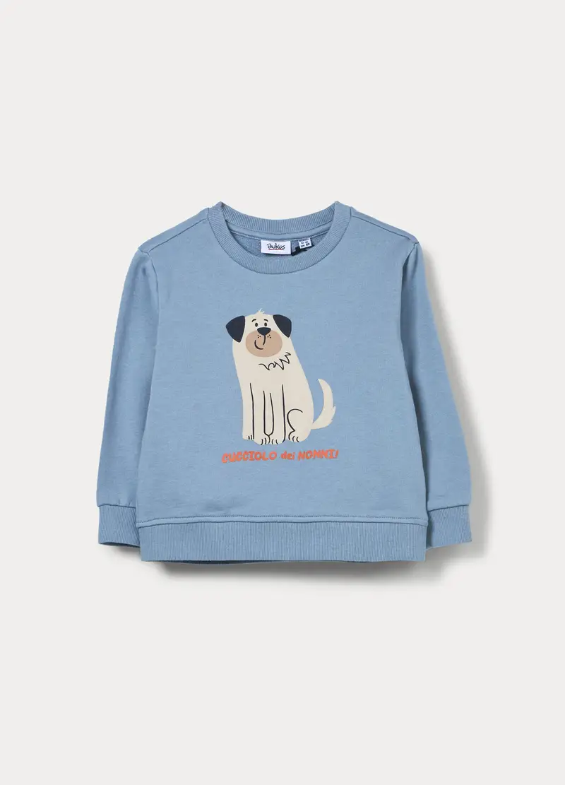 Felpa In French Terry Di Puro Cotone Bimbo, Bambino, Azzurro chiaro