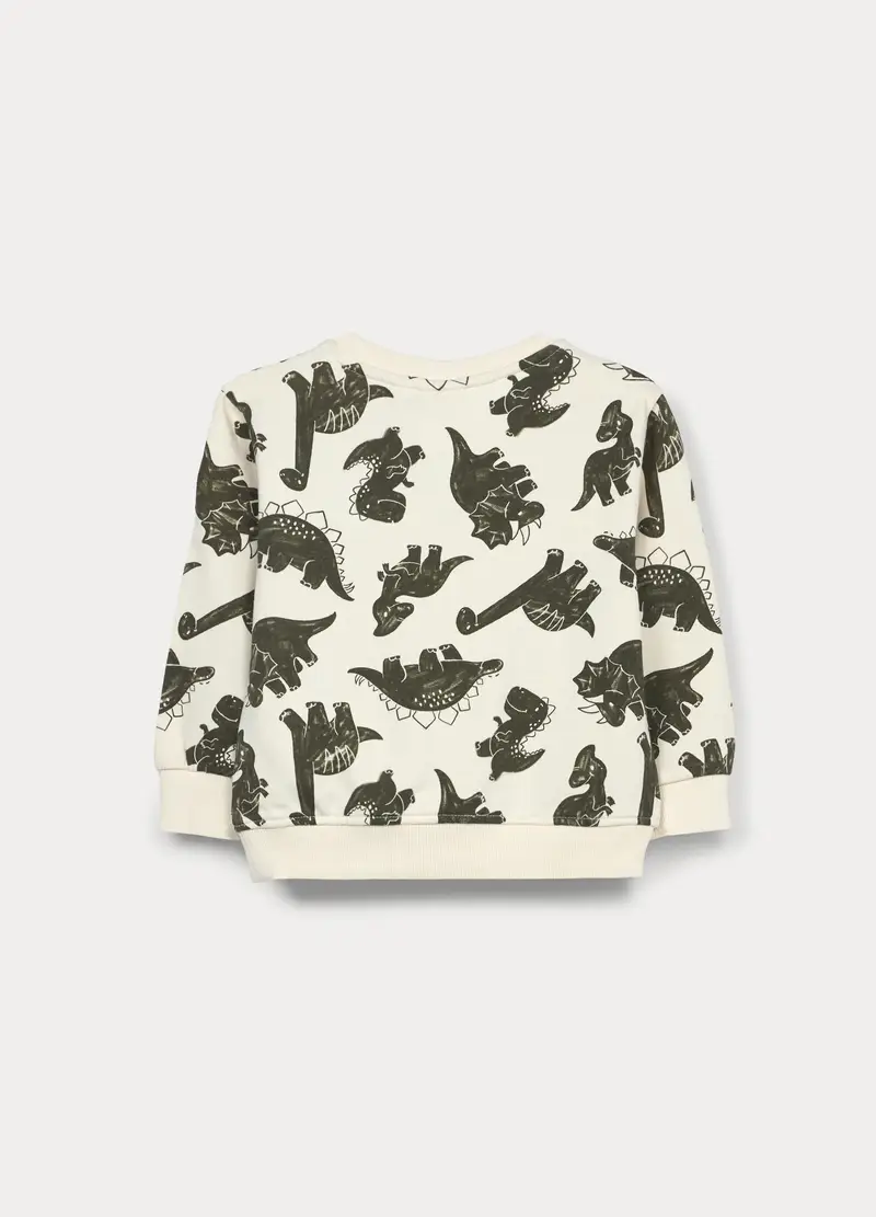 Felpa In French Terry Di Puro Cotone Bimbo, Bambino, Bianco miniatura 2