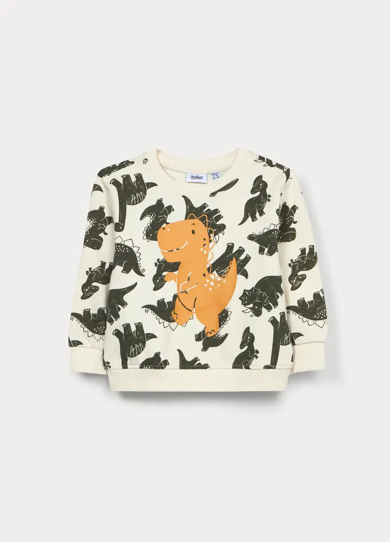 Felpa In French Terry Di Puro Cotone Bimbo, Bambino, Bianco