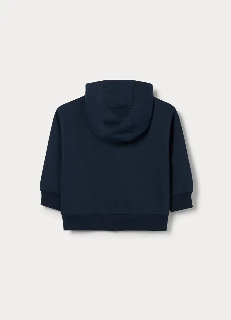 Felpa In French Terry Di Puro Cotone Bimbo, Bambino, Blu scuro miniatura 2