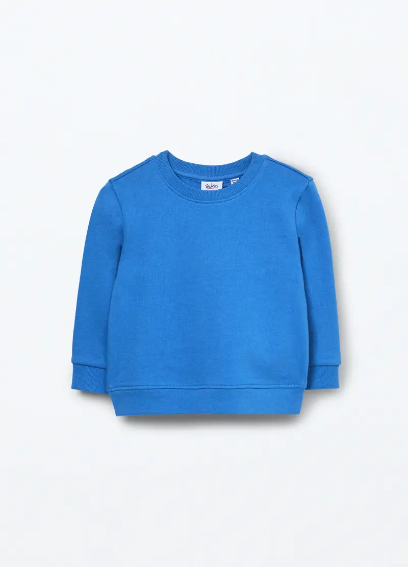 Felpa In French Terry Di Puro Cotone Neonato, Bambino, Blu Bluette