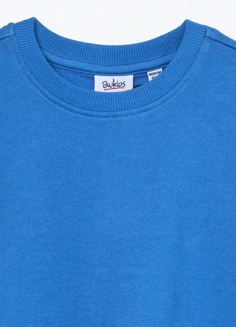 Blukids, Felpa In French Terry Di Puro Cotone Neonato, Bambino, Blu Bluette, Taglia: 9-12 miniatura 2