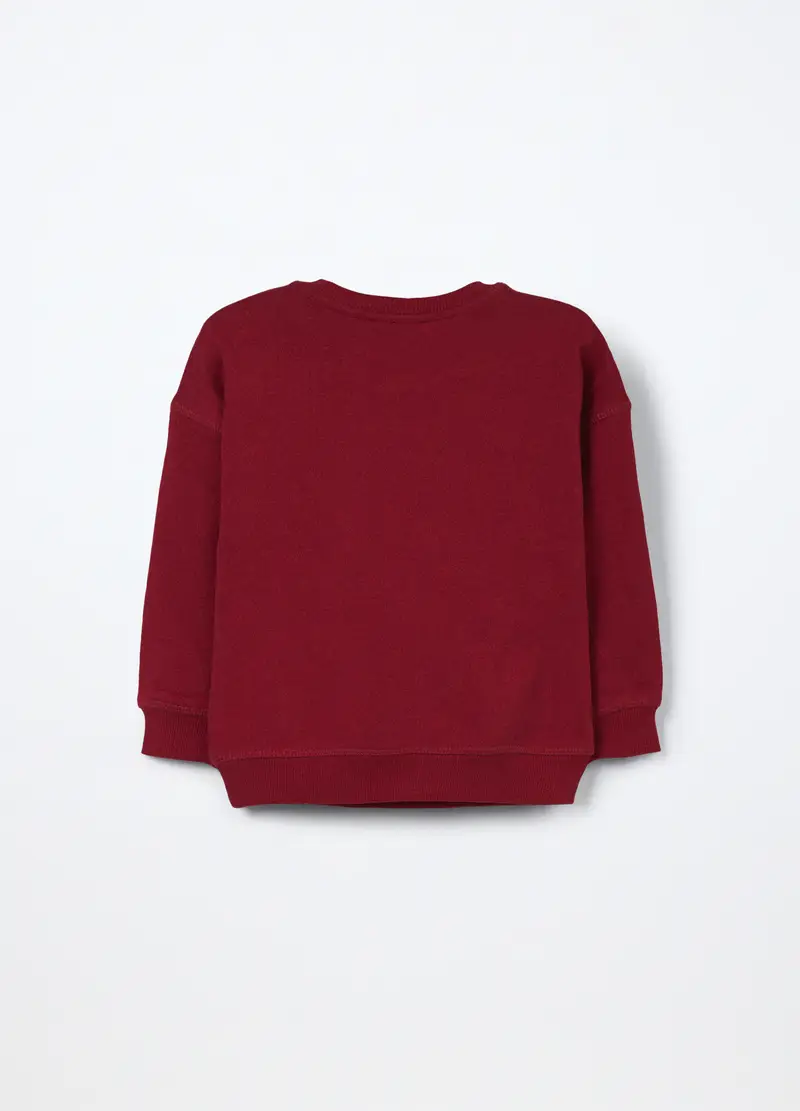 Felpa In French Terry Di Puro Cotone Neonato, Bambino, Rosso scuro miniatura 2