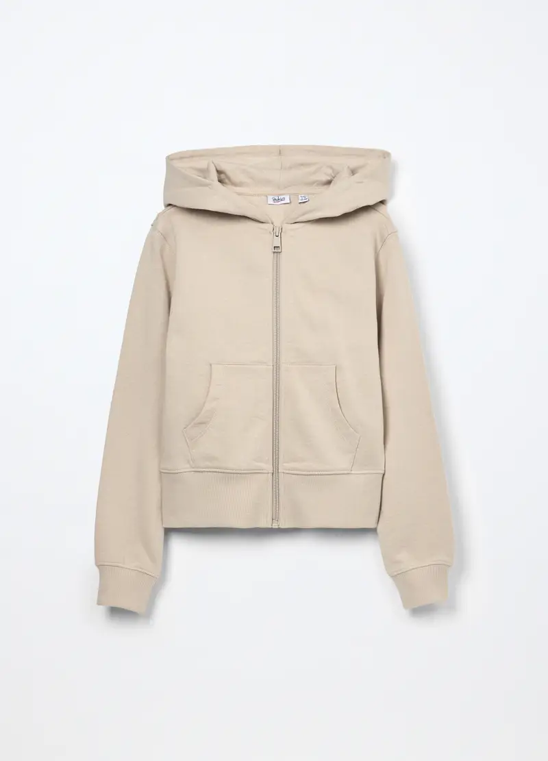 Blukids, Felpa In French Terry Di Puro Cotone Ragazza, Bambina, Beige chiaro, Taglia: 9-10