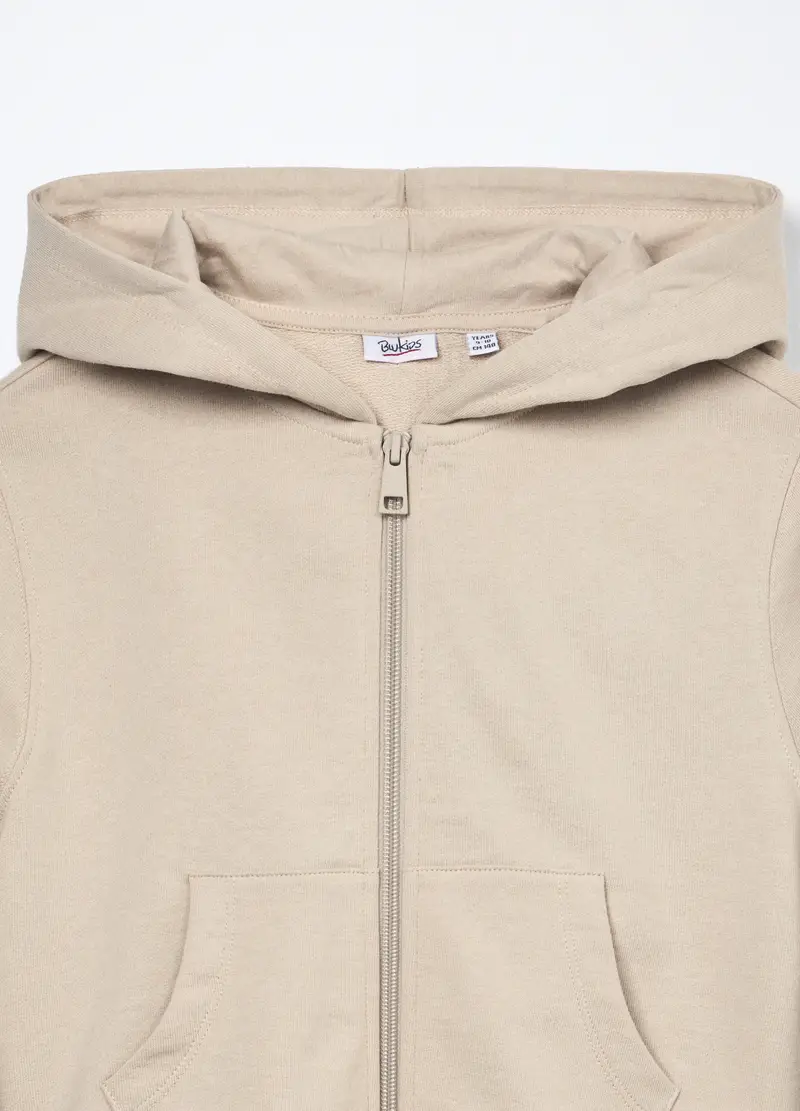 Blukids, Felpa In French Terry Di Puro Cotone Ragazza, Bambina, Beige chiaro, Taglia: 9-10 miniatura 2