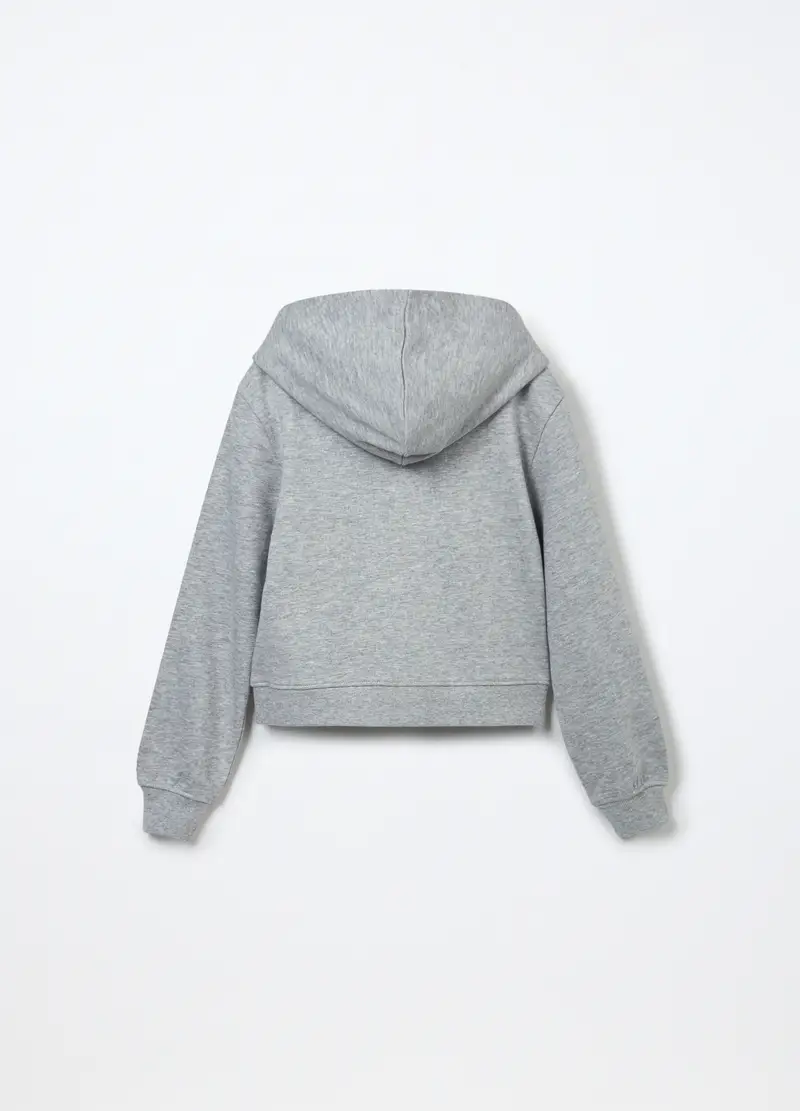Felpa In French Terry Di Puro Cotone Ragazza, Bambina, Grigio chiaro melange miniatura 2