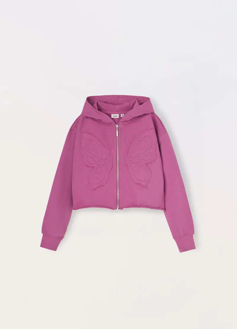 Blukids, Felpa In French Terry Di Puro Cotone Ragazza, Bambina, Viola malva, Taglia: 9-10