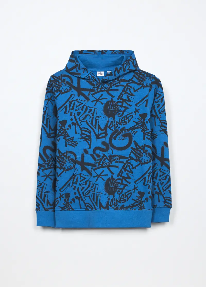 Felpa In French Terry Di Puro Cotone Ragazzo, Bambino, Blu Bluette