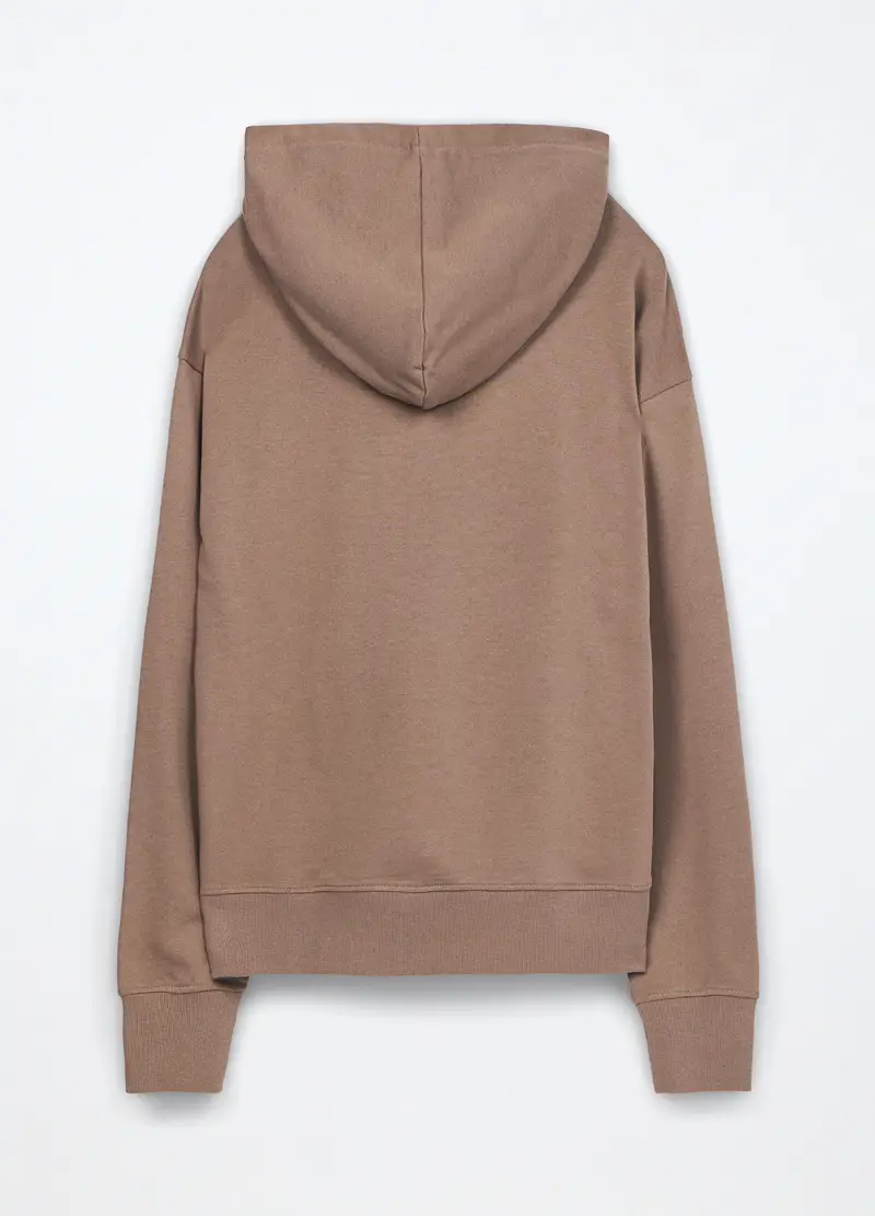 Felpa In French Terry Di Puro Cotone Ragazzo, Bambino, Marrone chiaro miniatura 2