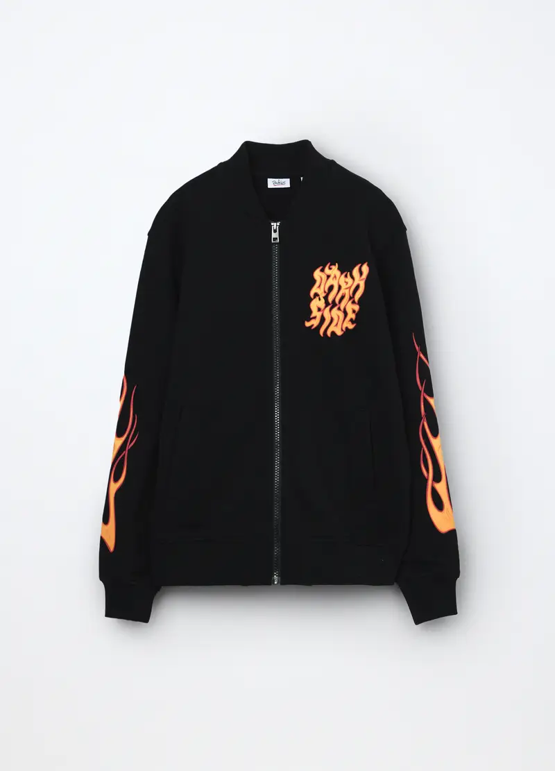 Blukids, Felpa In French Terry Di Puro Cotone Ragazzo, Bambino, Nero stampa 1, Taglia: 9-10