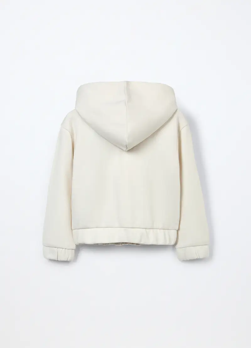 Felpa In French Terry Misto Cotone Bambina, Bianco miniatura 2