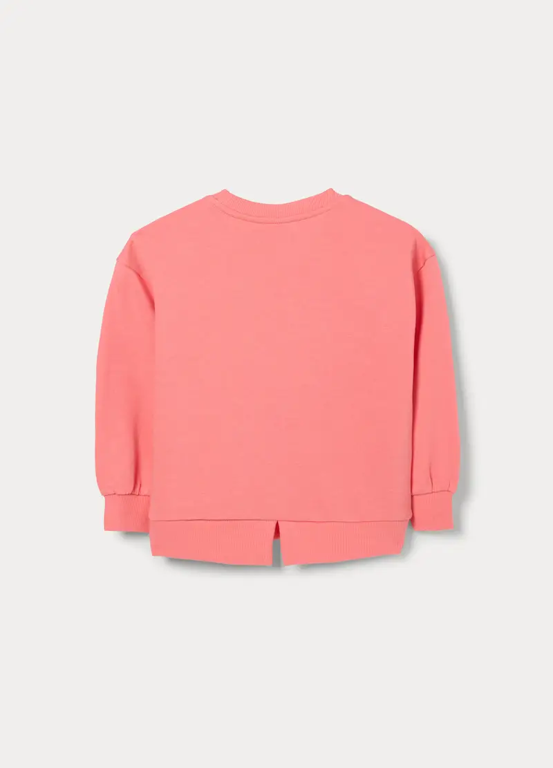 Felpa In French Terry Misto Cotone Bambina, Rosa salmone miniatura 2